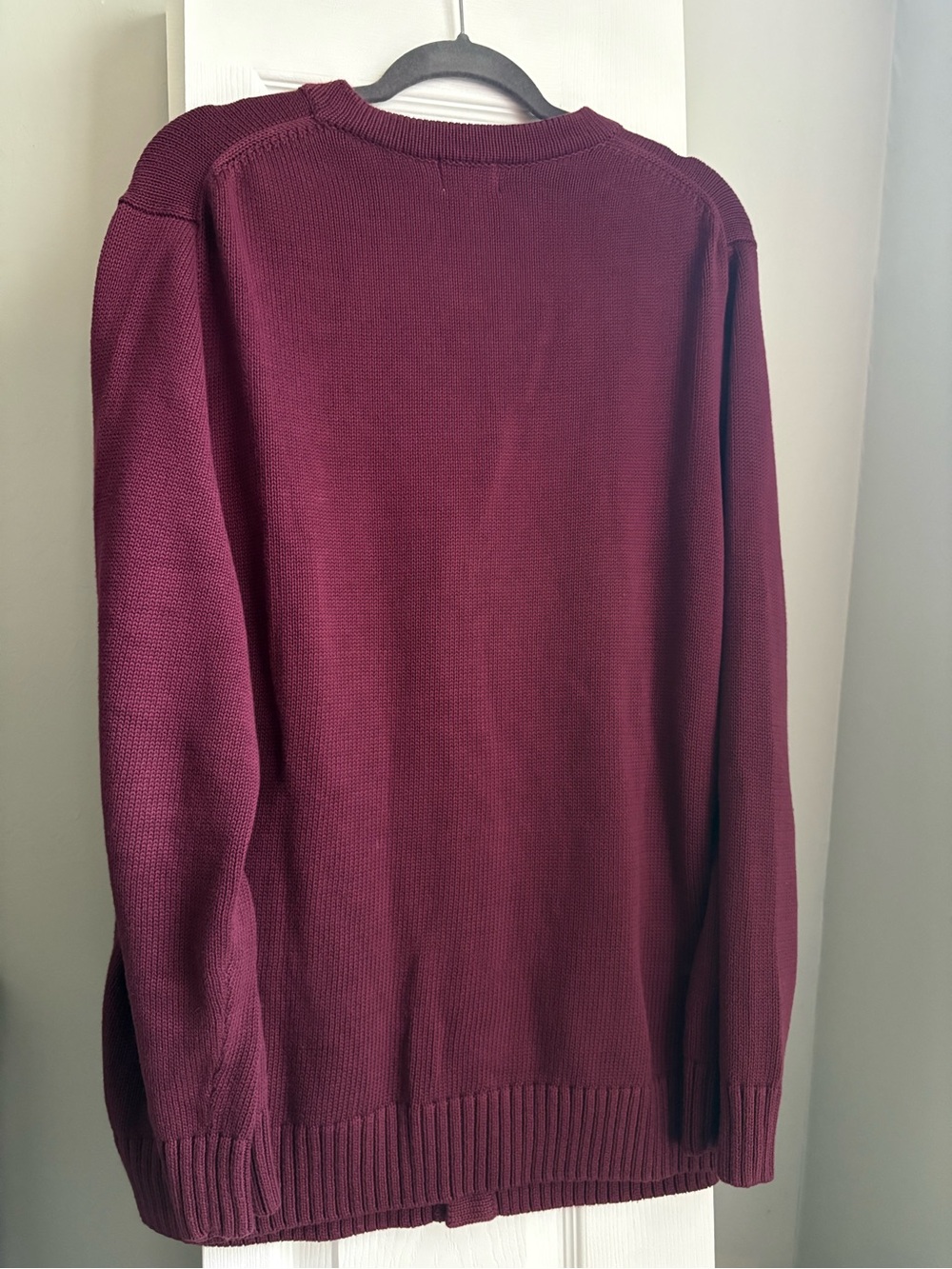 Vintage L.L. Bean Women's Burgundy Button-Front Cardigan Sweater - Picture 6 of 6